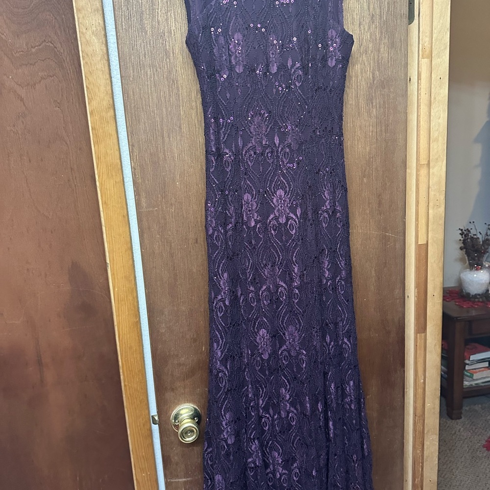 Formal long gown, R&M Richards, 4P, Plum color